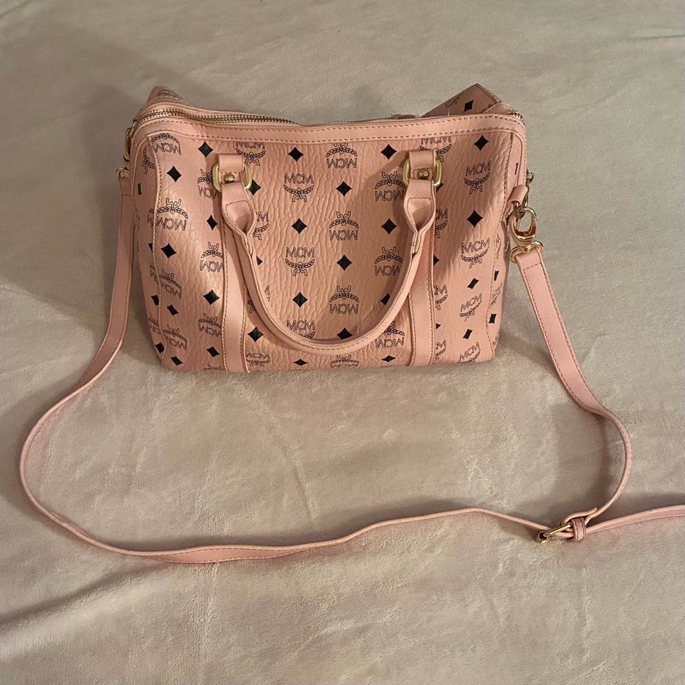 MCM large pink crossbody bag